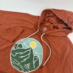 Ascend Burnt Orange Mountain Graphic Hoodie 2XL|Hiking Camping Gorpcore Pullover